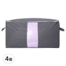 小麥購物 繽紛竹炭衣物棉被收納袋 L2353, 灰色, 4個