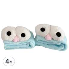 魔鬼氈藍色大眼睛洗臉髮帶, 混色, 4個