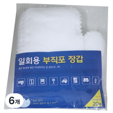 르드와드파리 일회용 부직포 청소장갑 20p, 6개, 화이트