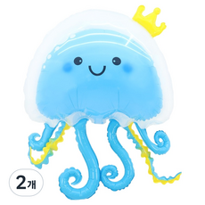 파티짱 바다 여름 은박 모음 생일 파티 풍선, 22 해파리풍선 블루, 2개