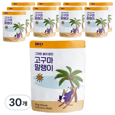 캐다 촉촉 쫀득 그대로 썰어 말린 고구마 말랭이 스틱, 30개, 60g