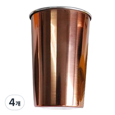 키친유 스텐 양치컵 500ml, 로즈골드, 4개