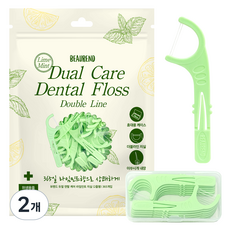 beaurend 雙效護理萊姆薄荷雙線牙線, 2個, 365入, 8cm