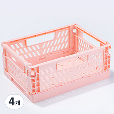 다용도 수납 정리함 폴딩 박스, 핑크, 4개