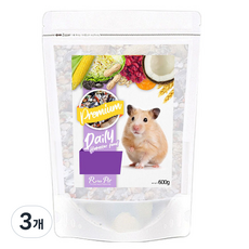 로라펫 햄스터 프리미엄 사료, 600g, 3개