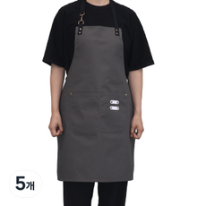 씨오브비 길이조절 가능한 면폴리 방수 앞치마, 아미그린, 5개