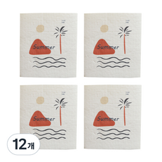 Market Gamsung北歐風格紙漿棉抹布 款式5, 12個, 1入