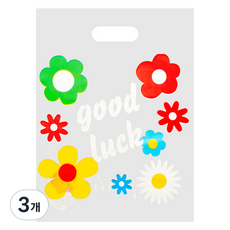 아이엔피 반투명 HD 손잡이 링봉투 굿럭플라워 소 20 x 26 cm, 25개입, 3개