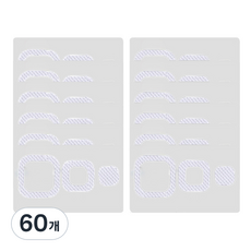 데이소이 다양한 모양 미끄럼 방지 스티커, 01 네모 투명, 60개