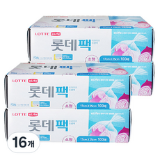롯데이라이프 위생팩, 소(S), 100개입, 16개
