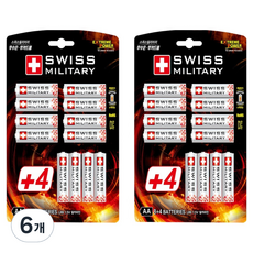 스위스밀리터리 알카라인 AA 카드형 건전지, 12개입, 6개