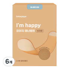 베베페페 수컷 강아지 기저귀 매너벨트 브라운, 중형, 1개입, 6개
