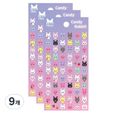 Petit 設計款糖果貼紙 糖果兔子 DA5506, 9個, 混合色