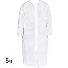 가드맨 산업 현장 부직포 방문자 가운, 화이트, 5개