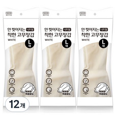 롯데이라이프 안찢어지는 착한 니트릴 고무장갑, 12개, 대(L), 화이트