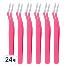 바움미루 속눈썹 핀셋 노출 팁, 24개, 핫 핑크