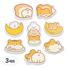 POPO FANCY Hamchi Friends 易擦拭角色橡皮擦8件組, 3套, 混色