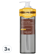 밀로베 프리미엄 본딩 맥주효모 샴푸 베이비파우더향, 500ml, 3개