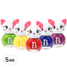 Bobble Kids 美甲貓兒童美甲彩虹套組 5p, 紅、黃、綠、藍、紫, 5組