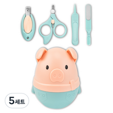 잇곰 아기돼지 유아 손톱깎이 세트, 그린, 5세트