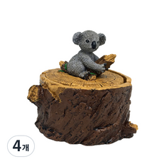 애니멀 나무 모형 탁자 재떨이 RA041, 코알라, 4개, 4개