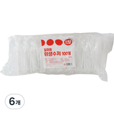식자재왕 일회용수저, 100개, 6개