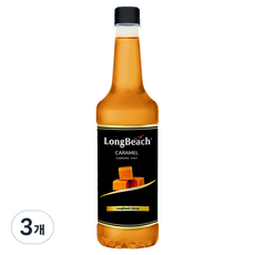 롱비치 카라멜 카페 설탕 시럽, 3개, 740ml