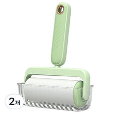 피어니스트 투명 커버 롤러 테이프클리너 본품 그린, 2개