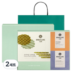 오설록 와플 티타임 선물세트 + 쇼핑백, 피치 파파야 블랙티 티백 3p + 삼다연 제주영귤 티백 3p + 녹차 와플, 2세트