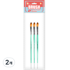 어썸페인팅 油畫 壓克力 水彩畫 兩用畫筆 FILBERT 3入, 16號, 2個