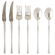 JUST HOME 新古典聖火不鏽鋼刀叉匙 6件組 7004-10, 1套, 銀色, 刀子 x 2 + 叉子 x 2 + 湯匙 x 2