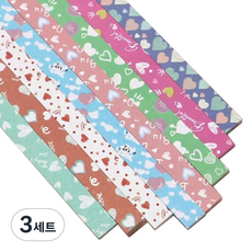 미소로운 이벤트 양면 별 종이접기 멀티페이퍼 하트 540p 세트, 3세트, 8색