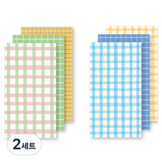 Monolike 三重便條紙 Unmatched Friends 格紋 2款 B組合, 2套, 花園, 海洋