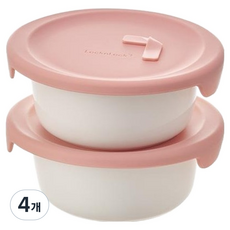 락앤락 바로한끼 도자기 국용기 라이트핑크, 1세트, 600ml 4개