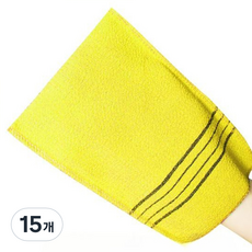 Wonine 專家用大尺寸沐浴搓澡巾, 黃色, 15個, 1入