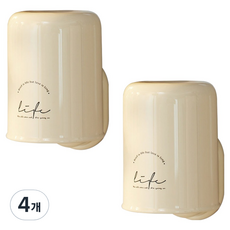 원이네 칫솔걸이 화장실 칫솔홀더, 베이지, 4개