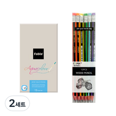 東亞鉛筆 Fable 水性色鉛筆 12色 + Tukovi Coma 三角橡皮擦鉛筆 SG-208 12入, 2套