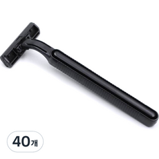 Blue Market 酒店用品不銹鋼一次性剃須刀黑色, 40個, 1入