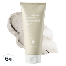 AVCA 5重礦物泥淨透零毛孔緊緻泥膜, 6條, 1條