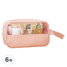 블럭마트 휴대용 세면 목욕가방 소형, 6개, 핑크