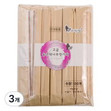 리빙웰 크라프트지 고급 대나무젓가락, 100개입, 3개
