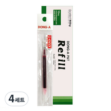 동아 유노크 중성펜 리필심 0.7mm, 적색, 48개