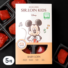 설로인 무항생제 인증 베이비로인 한우 1등급 이상 우둔 (냉장), 180g, 5개