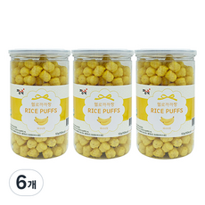 짱죽 헬로 까까짱 라이스 퍼프 아기 과자, 바나나, 6개, 50g