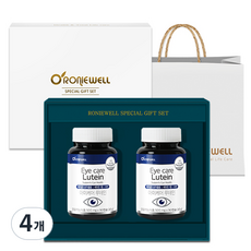 ROnIEWELL 葉黃素膠囊禮盒+購物袋, 90顆, 4罐