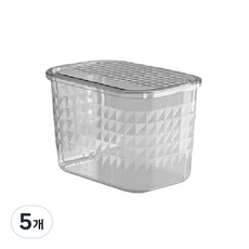 블럭마트 의류 이불 멀티정리상자, 투명, 중형(25.5 x 17.3 x 15.3 cm), 5개