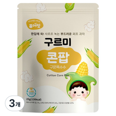 퓨어잇 구르미 콘팝 과자, 25g, 3개, 구운옥수수맛