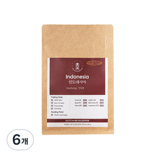 DUTCH&BEAN COFFEE 單一產區印尼曼特寧咖啡烘焙咖啡豆, 咖啡機, 200g, 6個