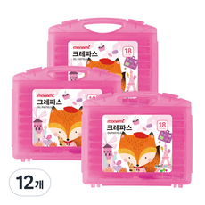 monizoo 手提包蠟筆 粉紅色, 18色, 12個