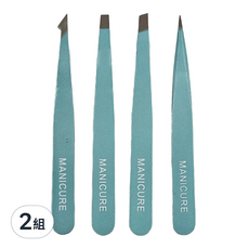 SC優選 精密不銹鋼鑷子眉夾修眉刀套裝 (4件套) - 輕鬆打造完美眉型, 2組, 單一顏色